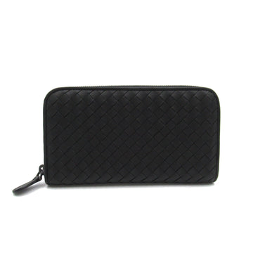 BOTTEGA VENETA Intrecciato round long wallet Black leather 114076-V001N/1000