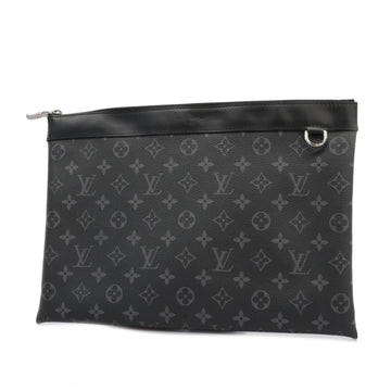 LOUIS VUITTONAuth  Monogram Eclipse Pochette Discovery M62291 Men's Clutch Bag