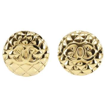 CHANEL COCO Mark Earrings Matelasse Gold Plated Made in France Approx. 37.5g Women's