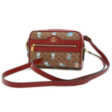 GUCCI Mini GG Supreme Doraemon Collaboration Shoulder Bag Beige/Red 647784