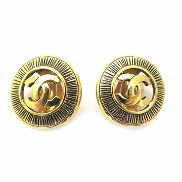 CHANEL Coco Mark Earrings 2448 Circle Gold Brand Accessory Women's