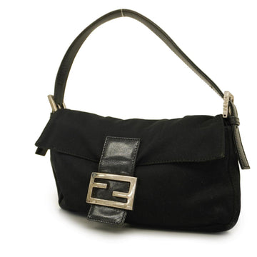 FENDI handbag nylon black silver hardware ladies