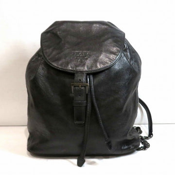 PRADA Leather Backpack B5978 Black Bag Women's