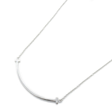 TIFFANY&CO T Smile Small Pendant Necklace Silver K18WG[WhiteGold] Silver