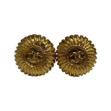 CHANEL Cocomark Logo Motif Earrings Accessories Gold