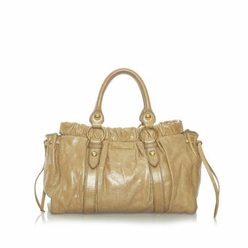 Miu Miu Miu handbag shoulder bag beige leather ladies MIUMIU