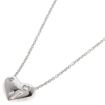 TIFFANY Dots Heart 3P Diamond Necklace Platinum PT950 Women's &Co.