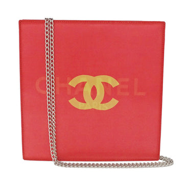 CHANEL bag Lady's shoulder vinyl red hologram chain