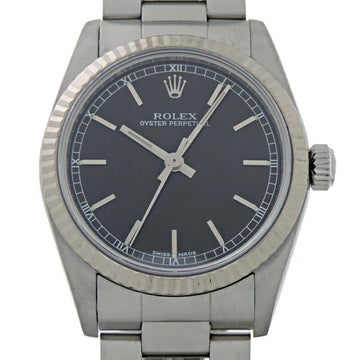 Rolex Oyster Perpetual K Number 2001 Women's Men's Watch 77014 Stainless Steel Black Dial