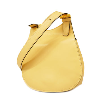 CELINEAuth  Shoulder Bag Women's Leather Light Beige