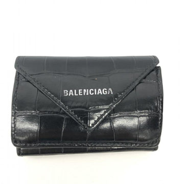 BALENCIAGA Paper Mini Embossed Wallet Black  PAPIER