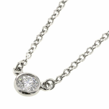 TIFFANY necklace visor yard single 1P about 0.08ct platinum PT950 diamond ladies