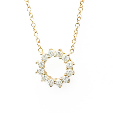 TIFFANY Open Circle Necklace Pink Gold [18K] Diamond Men,Women Fashion Pendant Necklace [Pink Gold]