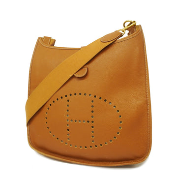 HERMESAuth  Evelyn 1 C Stamp Women's Togo Leather Shoulder Bag Gold