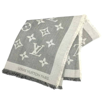 LOUIS VUITTON Shawl Monogram Giant MP2412 Noir Cashmere Silk Wool Stole Muffler