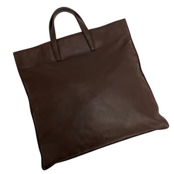 LOEWE Anagram Logo Engraved Nappa Leather Genuine Handbag Mini Tote Bag Brown