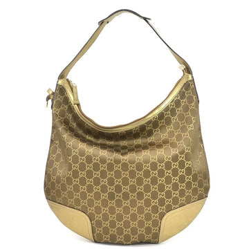 GUCCI Shoulder Bag GG Canvas Canvas/Leather Bronze/Gold Ladies 162882