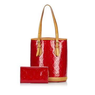 LOUIS VUITTON Vernis Bucket PM Special Order Tote Bag Rouge Red Patent Leather Ladies
