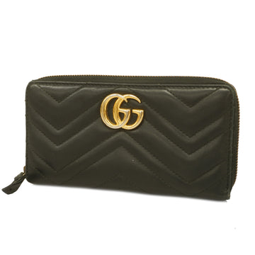 GUCCIAuth  Long Wallet GG Marmont 443123 Leather Long Wallet [bi-fold] Black