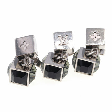 Louis Vuitton Earrings Bookle Dreille Gamble M66923 Silver Clear Black Metal Stone Ladies LV Stud Set of 3 LOUIS VUITON