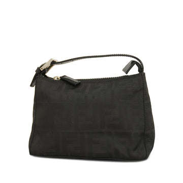 FENDIAuth  Zucca HandBag Women's Nylon,Leather Handbag Black