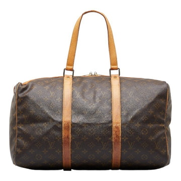 LOUIS VUITTON Monogram Sax Spool 45 Boston Bag M41624 Brown PVC Leather Ladies