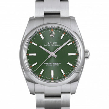 ROLEX Oyster Perpetual 114200 olive green dial watch
