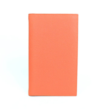 HERMES Notebook Cover Leather Orange Unisex
