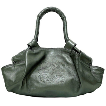 Loewe Handbag Nappa Aire Silver Green Anagram Leather LOEWE Tote Bag Soft Metallic Women's