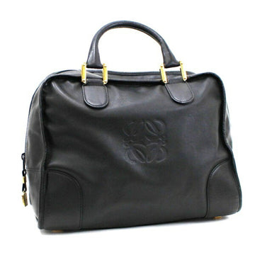 LOEWE Anagram Handbag Boston Bag Amazona Leather Black  Ladies