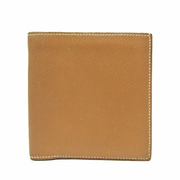 HERMES Men's Leather Bill Wallet [bi-fold] Light Brown