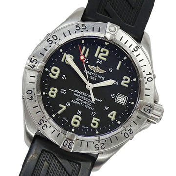 BREITLING Super Ocean A17345 Watch Men's Date Professional Automatic Winding AT Stainless SS Rubber Polished