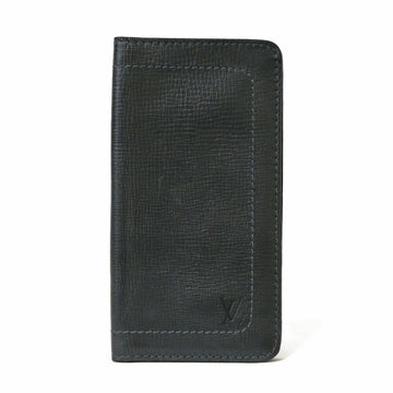 Louis Vuitton Utah Men's Utah Leather Long Wallet (bi-fold) Black