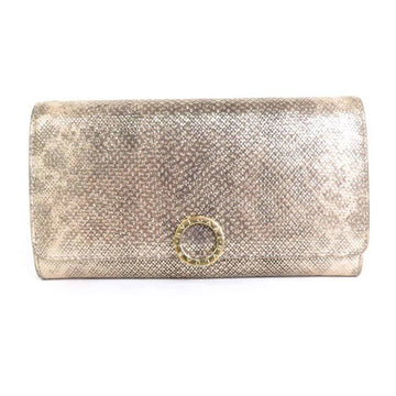 BVLGARI Long Wallet Karungus Leather Gold Unisex 55121a