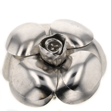 Chanel Brooch Camellia Metal Silver Ladies CHANEL