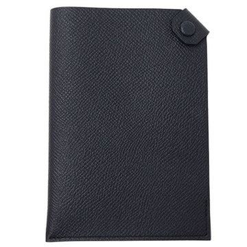 HERMES Tarmac PM Women's Men's Vaux Epson Blue Indigo Passport Case Porto Cult Multi A Stamped