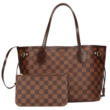 LOUIS VUITTON Neverfull PM Damier Shoulder Bag Canvas Brown Women's