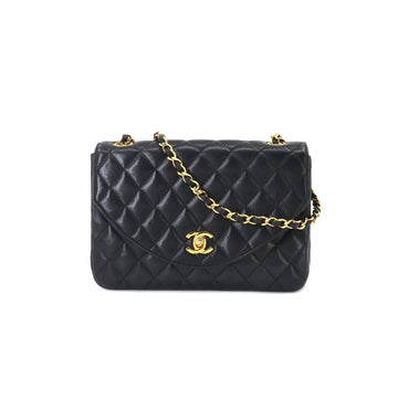 CHANEL matelasse chain shoulder bag leather black gold metal fittings vintage Matelasse Bag