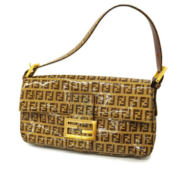 FENDI handbag zucchino coated canvas brown ladies