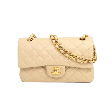 CHANEL Matelasse 23 Chain Shoulder Bag Leather Beige A01113 Vintage Cocomark Gold Hardware