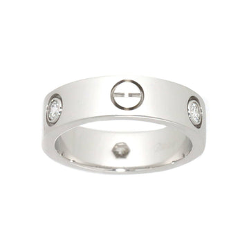 Cartier Love #53 Ring Half Diamond 3P K18 WG White Gold 750