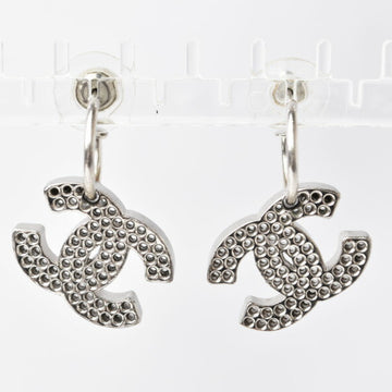 CHANEL earrings CC here mark swing punching silver