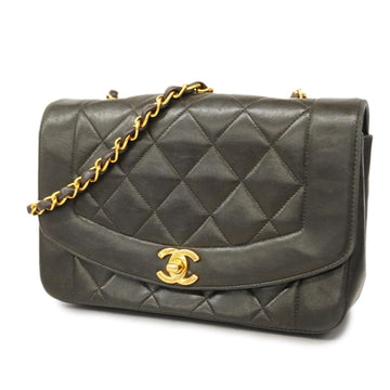 CHANEL Shoulder Bag Matelasse Chain Lambskin Black Women's