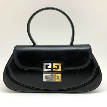 GIVENCHY handbag leather black top handle logo ladies