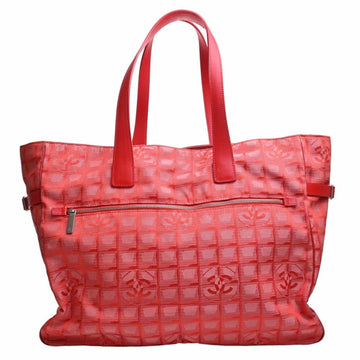 CHANEL Nylon New Line Tote Bag Red Ladies