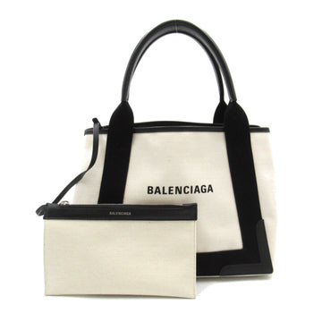 BALENCIAGA Kabas XS Ivory Black canvas leather 339933