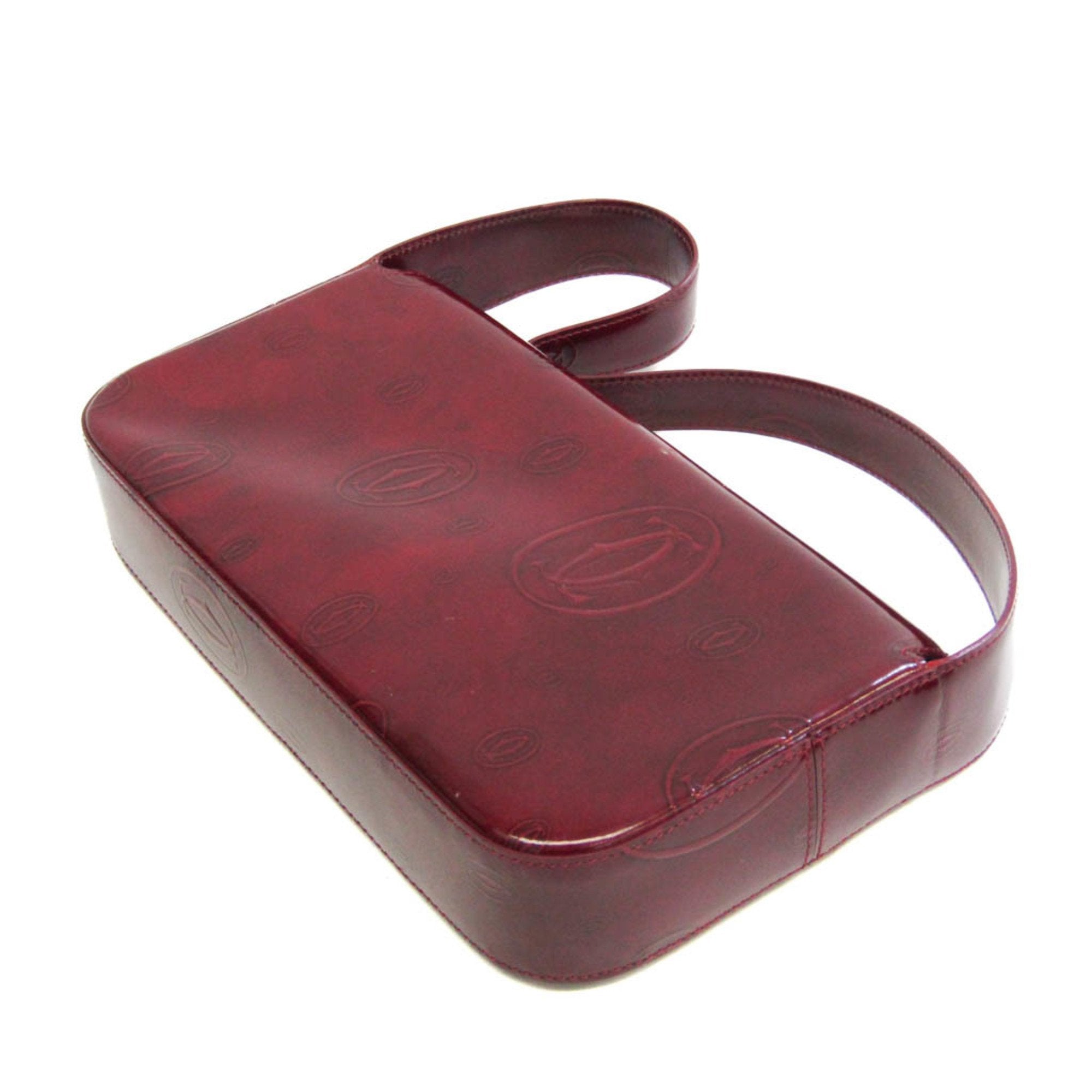 CARTIER Happy Birthday Women s Patent Leather Shoulder Bag Bordeaux