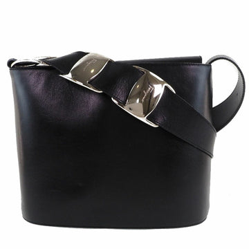 SALVATORE FERRAGAMO One Shoulder AQ218150 Calf Black Women's Bag