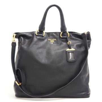 PRADA BN1713 2WAY Shoulder Bag Tote Black Ladies