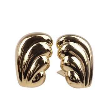 YVES SAINT LAURENT Earrings Metal Feather Ladies Gold